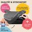 Walser Premium Kinder Sitzerhöhung Auto Andy, Qualitätssieger Sehr Gut* Kindersitz Auto leicht waschbar, Kindersitzerhöhung Auto 125-150 cm neueste Norm ECE R 129, Sitzerhöhung Auto Kinder grau