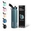 UZSPACE Edelstahl Trinkflasche 1l (970ml), Isolierte Thermosflasche mit 1-Klick-Öffnung, 100% Auslaufsicher, Sport Wasserflasche für Wandern Sport Fitness Gym Outdoor, Waldgrün