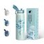 UZSPACE Edelstahl Trinkflasche 1l (970ml), Isolierte Thermosflasche mit 1-Klick-Öffnung, 100% Auslaufsicher, Sport Wasserflasche für Wandern Sport Fitness Gym Outdoor, Art-Nebelblau