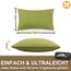 PEUJEW Reisekissen Memory Foam Kissen, Camping Kissen Kleines Kissen 45x35x12 cm, Reisekopfkissen mit Wasserdichter Packsack, Ideal für Flugzeug, Auto und Camping (M, Avocado-Grün)
