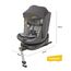 Jovikids 360° Drehbar Kindersitz mit ISOFIX, i-Size 40-150cm(ab Geburt -12 Jahre) Baby Autositz Reboarder mit Liegefunktion & Abnehmbar Vordach, ECE R129 (grau)