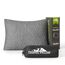 PEUJEW Reisekissen Memory Foam Kissen, Camping Kissen Kleines Kissen 40x30x12 cm, Reisekopfkissen mit Wasserdichter Packsack, Ideal für Flugzeug, Auto und Camping (S, Grau)