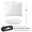 PEUJEW Reisekissen Memory Foam Kissen, Camping Kissen Kleines Kissen 45x35x12 cm, Reisekopfkissen mit Wasserdichter Packsack, Ideal für Flugzeug, Auto und Camping (M, Off-White)