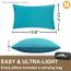 PEUJEW Reisekissen Memory Foam Kissen, Camping Kissen Kleines Kissen 45x35x12 cm, Reisekopfkissen mit Wasserdichter Packsack, Ideal für Flugzeug, Auto und Camping (M, Türkisblau)