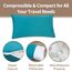 PEUJEW Reisekissen Memory Foam Kissen, Camping Kissen Kleines Kissen 45x35x12 cm, Reisekopfkissen mit Wasserdichter Packsack, Ideal für Flugzeug, Auto und Camping (M, Türkisblau)