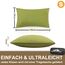 PEUJEW Reisekissen Memory Foam Kissen, Camping Kissen Kleines Kissen 40x30x12 cm, Reisekopfkissen mit Wasserdichter Packsack, Ideal für Flugzeug, Auto und Camping (S, Avocado-Grün)