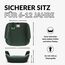 OWEN Sitzerhöhung Auto mit ISOFIX | Kindersitz mit Memory-Schaum & Wechselbezug | Für 15–36 kg (6–12 Jahre) | ECE R129 geprüft | ergonomisch & leicht | Bezug waschbar – grün