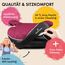 WALSER Premium Kinder Sitzerhöhung Auto ISOFIX, Qualitätssieger Sehr Gut* Kindersitz Auto 125-150 cm, Kindersitzerhöhung Auto Andy neueste Norm 2024 ECE R 129, Sitzerhöhung Auto Kinder schwarz/pink