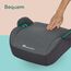 Bebeconfort Manga i-Safe, Kindersitzerhöhung, 6–12 Jahre, 128–150 cm, Folgekindersitz, Kompakt & Leicht (<1 kg), Einfache Gurtmontage, Gepolstert, Soft-Touch-Gewebe, Tinted Black