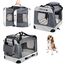CADOCA® Hundebox Hundetransportbox faltbar robust L 70x52x50cm atmungsaktiv Transporttasche Haustiertransportbox Hundetragetasche Grau
