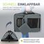 Juskys Hundetransportbox Lassie M faltbar & tragbar 42x60x44 cm mit Decke, Tasche & Griffen - Faltbare Transportbox für Hunde, Katzen & Haustiere - Oxford Stoff Hundebox Auto Hundetasche - Grau