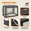 CADOCA® Hundebox Hundetransportbox faltbar robust L 70x52x50cm atmungsaktiv Transporttasche Haustiertransportbox Hundetragetasche Anthrazit