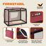 CADOCA® Hundebox Hundetransportbox faltbar robust S 50x34x36cm atmungsaktiv Transporttasche Haustiertransportbox Hundetragetasche Dunkelrot