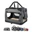 lionto Hundetransportbox faltbar für Reise & Auto, 101x69x70 cm, stabile Transportbox mit Tragegriffen & Decke für Katzen & Hunde bis 25 kg, robuste Hundebox aus Stoff für klein & groß, grau