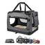 lionto Hundetransportbox faltbar für Reise & Auto, 70x52x50 cm, stabile Transportbox mit Tragegriffen & Decke für Katzen & Hunde bis 15 kg, robuste Hundebox aus Stoff für klein & groß, grau