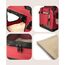 lionto Hundetransportbox faltbar für Reise & Auto, 70x52x50 cm, stabile Transportbox mit Griffen & Decke für Katzen & Hunde bis 15 kg, Hundebox aus Stoff für klein & groß, dunkelrot (Namensaufdruck)