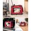 lionto Hundetransportbox faltbar für Reise & Auto, 60x42x44 cm, stabile Transportbox mit Tragegriffen & Decke für Katzen & Hunde bis 12 kg, robuste Hundebox aus Stoff für klein & groß, dunkelrot