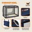 CADOCA® Hundebox Hundetransportbox faltbar robust M 60x42x44cm atmungsaktiv Transporttasche Haustiertransportbox Hundetragetasche Navy Blau
