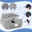 CALIYO Hundeautositz mit Stabiler Basis & Sicherheitsgurt | Hundesitz Auto für Kleine bis 10 kg | Memory Foam-Sitzauflage | Wasserdichter, Abwaschbarer Hundekorb mit Aufbewahrungstasche (Schwarz/Weiß)