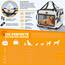 TRESKO® Hundebox faltbar inkl. Leckmatte, Spatel & Reflektoren M 61x42x42cm | Transportbox für Hunde und Katzen | Hundetransportbox Auto für kleine & große Hunde | Hundetasche robust Grau
