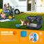 TRESKO® Hundebox faltbar inkl. Leckmatte, Spatel & Reflektoren S 50x34x34cm | Transportbox für Hunde und Katzen | Hundetransportbox Auto für kleine & große Hunde | Hundetasche robust Navyblau