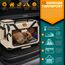 TRESKO® Hundebox faltbar inkl. Leckmatte, Spatel & Reflektoren S 50x34x34cm | Transportbox für Hunde und Katzen | Hundetransportbox Auto für kleine & große Hunde | Hundetasche robust Beige