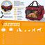 TRESKO® Hundebox faltbar inkl. Leckmatte, Spatel & Reflektoren S 50x34x34cm | Transportbox für Hunde und Katzen | Hundetransportbox Auto für kleine & große Hunde | Hundetasche robust Rot