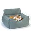 CALIYO Hundeautositz mit Stabiler Basis & Sicherheitsgurt | Hundesitz Auto für Kleine bis 10 kg | Memory Foam-Sitzauflage | Wasserdichter, Abwaschbarer Hundekorb mit Aufbewahrungstasche(Grau-Grün)