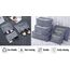 Vicloon Koffer Organizer, 8-in-1-Set Gepäck Organizer, wasserdichte Reise Kleidertaschen umfassen 2 Schuhbeutel, 3 Packwürfel und 3 Aufbewahrungsbeutel, für Kleidung Schuhe Kosmetik - Grau