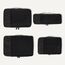 Amazon Essentials 4-teiliges Packwürfel-Reisezubehörset, Gepäckorganizer mit Doppelreißverschluss, Netzoberseite, 100% Polyester, klein/mittel/groß/schmal, schwarz (früher Amazon Basics)