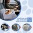 CALIYO Hundeautositz mit Stabiler Basis & Sicherheitsgurt | Hundesitz Auto für Kleine bis 10 kg | Memory Foam-Sitzauflage | Wasserdichter, Abwaschbarer Hundekorb mit Aufbewahrungstasche (Blau/Weiß)