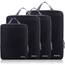 Eono by Amazon - Komprimierbaren Packwürfeln zur Organisation Ihres Reisegepäcks, Compression Packing Cube, Packtaschen Set & Gepäck Organizer für Rucksack & Koffer, Schwarz, 4-teilig