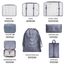 MURISE 8 Teilige Packing Cubes, Kleidertaschen, Koffer Organizer für Urlaub und Reisen, Packwürfel Set Reise Würfel, Ordnungssystem für Koffer - Weltraum grau