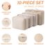 Koffer Organizer Set,10 Stück Packing Cubes, Packwürfel, Reise Gadgets, Kleidertaschen, Schuhbeutel und Kosmetik-Organizer für Koffer und Reise Gadgets (Beige)