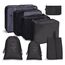 OSDUE Koffer Organizer Set 8-teilig, Packing Cubes, wasserdichte Reise Kleidertaschen, Packtaschen für Koffer, Verpackungswürfel mit Schuhbeutel, USB Kabel Tasche (Schwarz)