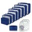 Packing Cubes 12-teilig – Large Suitcase Organizer – Koffer Organizer & Packtaschen für Koffer – in verschiedenen Größen & Farben (12, Marineblau)
