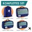 SEESCHWALBE Packing Cubes Compression für Koffer und Rucksack mit Packbeutel | mehr Platz im Koffer oder Backpack durch Kompression | Packwürfel Rucksack für deine Wander Ausrüstung (4-teilig, blau)