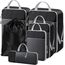 NMNGB 6 Stück Kompression Packwürfel für Koffer Essential Tasche mit Mesh Erweiterbar Reise Organizer Reißverschluss Multifunktions Organizer Schwarz