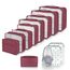 Große Koffer Organizer Set 12-teilig, Wasserdichte Packwürfel, Travel Organizer zum Gepäckpacken, Familienreisen, Aufbewahrung zu Hause Weinrot