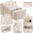 10-Teilige Koffer Organizer, Packing Cubes, Koffer Organizer Set, Kofferorganizer Wasserdichte, Packwürfel, mit Packtaschen, Kleidertaschen, Kosmetiktasche, Schuhbeutel, Organizer Koffer (Beige)