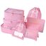 Vicloon Koffer Organizer, 8-in-1-Set Gepäck Organizer, Wasserdichte Reise Kleidertaschen umfassen 2 Schuhbeutel, 3 Packwürfel und 3 Aufbewahrungsbeutel, für Kleidung Schuhe Unterwäsche Kosmetik - Rosa