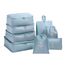 OSDUE Koffer Organizer Set 8-teilig, Packing Cubes, Wasserdichte Reise Kleidertaschen, Packtaschen für koffer, Verpackungswürfel mit Schuhbeutel, USB Kabel Tasche (Blauer See)