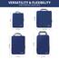 Eono by Amazon - Komprimierbaren Packwürfeln zur Organisation Ihres Reisegepäcks, Compression Packing Cube, Packtaschen Set & Gepäck Organizer für Rucksack & Koffer, Navy, 4-teilig