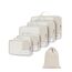 ECOHUB Koffer Organizer Set, 6-teilige Packing Cubes mit ID-Tag, Recycelte Packwürfel für Reisen, Leichte Packtaschen für Koffer, Atmungsaktiver Travel Rucksack Organizer, Patent anhängig(Beige)
