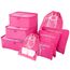 Vicloon Koffer Organizer, 8-in-1-Set Gepäck Organizer, wasserdichte Reise Kleidertaschen umfassen 2 Schuhbeutel, 3 Packwürfel und 3 Aufbewahrungsbeutel, für Kleidung Schuhe Kosmetik - Rose Rot