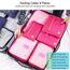Vicloon Koffer Organizer, 8-in-1-Set Gepäck Organizer, wasserdichte Reise Kleidertaschen umfassen 2 Schuhbeutel, 3 Packwürfel und 3 Aufbewahrungsbeutel, für Kleidung Schuhe Kosmetik - Rose Rot