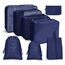 OSDUE Koffer Organizer Set 8-teilig, Packing Cubes, Wasserdichte Reise Kleidertaschen, Packtaschen für koffer, Verpackungswürfel mit Schuhbeutel, USB Kabel Tasche (Navy Blau)