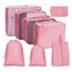 OSDUE Koffer Organizer Set 8-teilig, Packing Cubes, wasserdichte Reise Kleidertaschen, Packtaschen für Koffer, Verpackungswürfel mit Schuhbeutel, USB Kabel Tasche (Rosa)