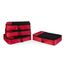 Amazon Essentials 4-teiliges Packwürfel-Reisezubehörset, Gepäckorganizer mit doppeltem Reißverschluss, Netzoberseite, Polyester, mittelgroß, rot (früher Amazon Basics)