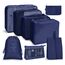 OSDUE Koffer Organizer Set 8-teilig, Packing Cubes, Wasserdichte Reise Kleidertaschen, Packtaschen für koffer, Verpackungswürfel mit Kosmetiktasche, Schuhbeutel, USB Kabel Tasche (Marineblau)